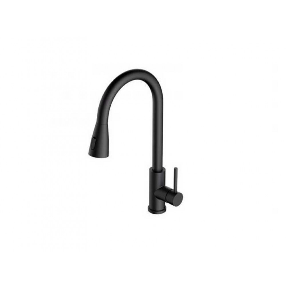 ALVEUS PRIMROSE PS BLACK MATT черный мат смеситель (выдвижной излив)